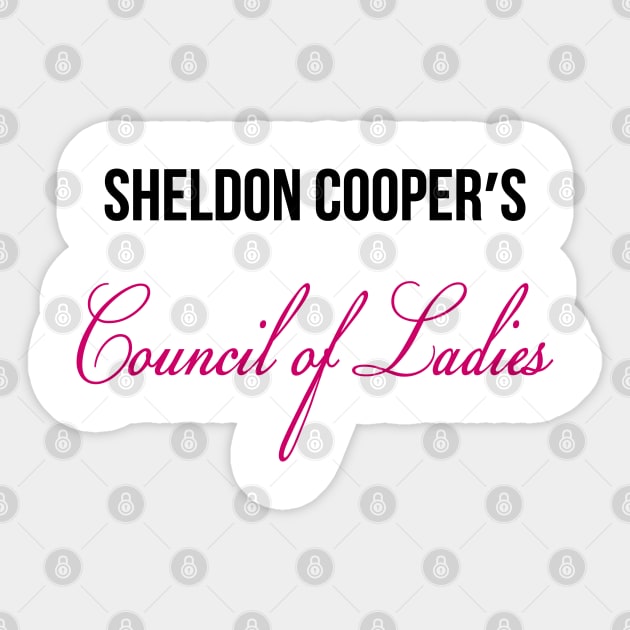 Sheldon's Council of Ladies Sticker by klance